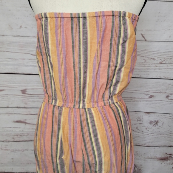 Drew striped tube top jumpsuit with leg slits - Picture 9 of 15